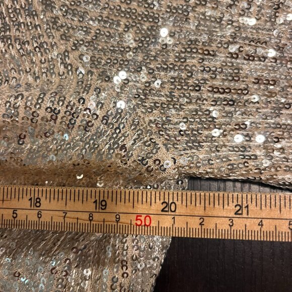 H&M Sequined Silver Metallic Long Sleeve Bodysuit Size Medium - Picture 5 of 5